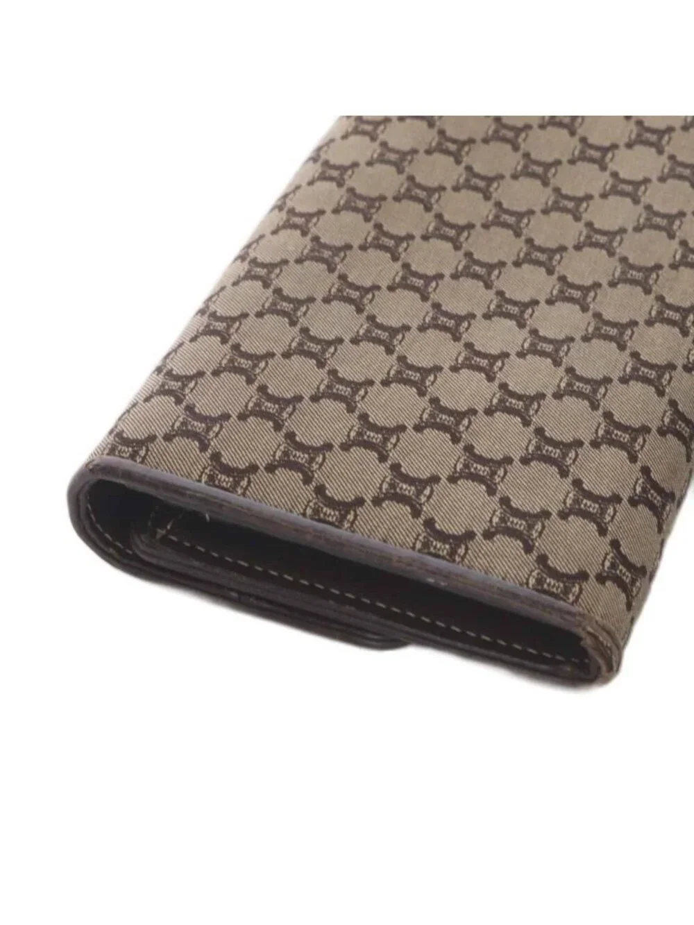 Celine Wallet Bifold Macadam Pattern Canvas Beige